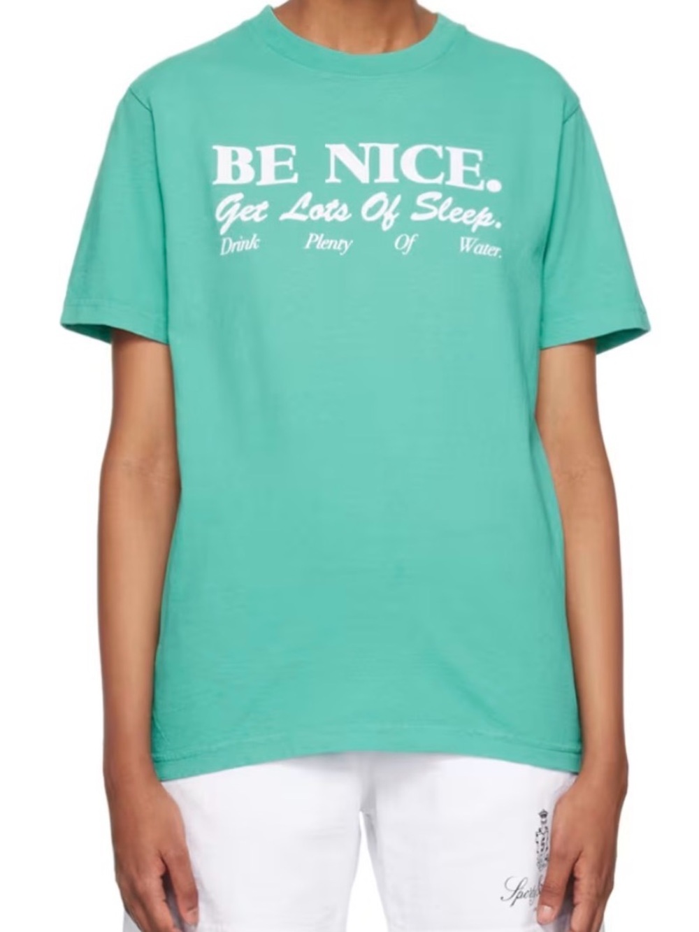 Sporty & Rich Turquoise "BE NICE" Short Sleeve Tee